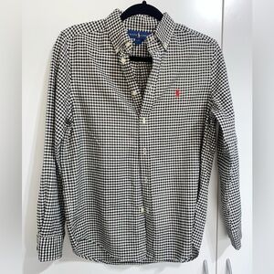 Polo by Ralph Lauren Black and White Checkered kids long sleeve button up shirt